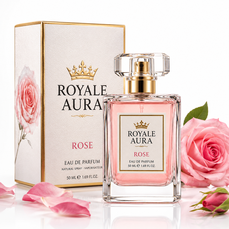 ROYALE AURA Rose Eau De Parfum for Women & Men | 50 ML | Long Lasting Floral Fragrance | Premium Perfume